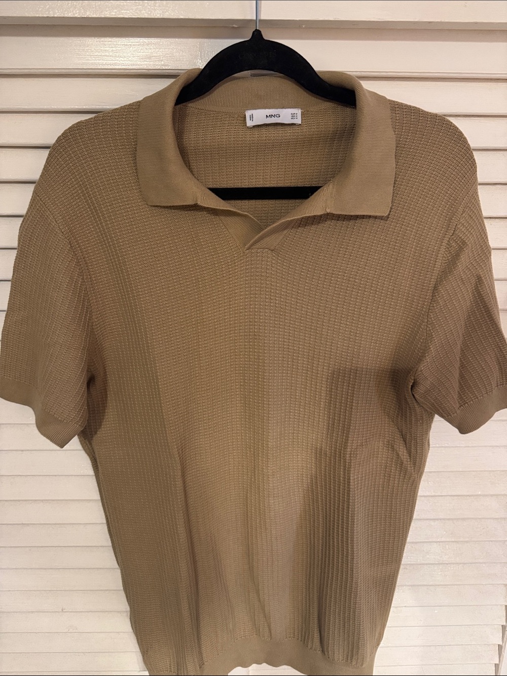 Mango Men’s Camel Knit Polo